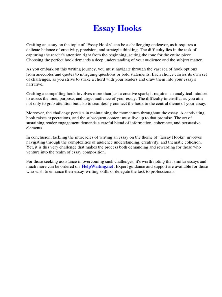 Essay Hooks PDF Learning Psychological Trauma