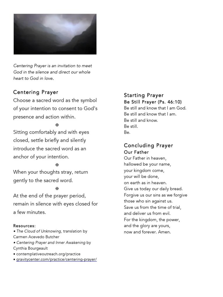 Centering Prayer Guidelines PDF