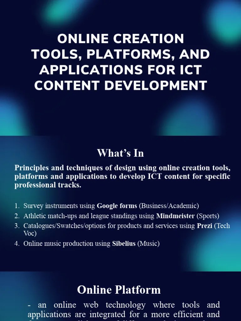 10 Online Creation Tools, Platforms, and Applications For ICT Content