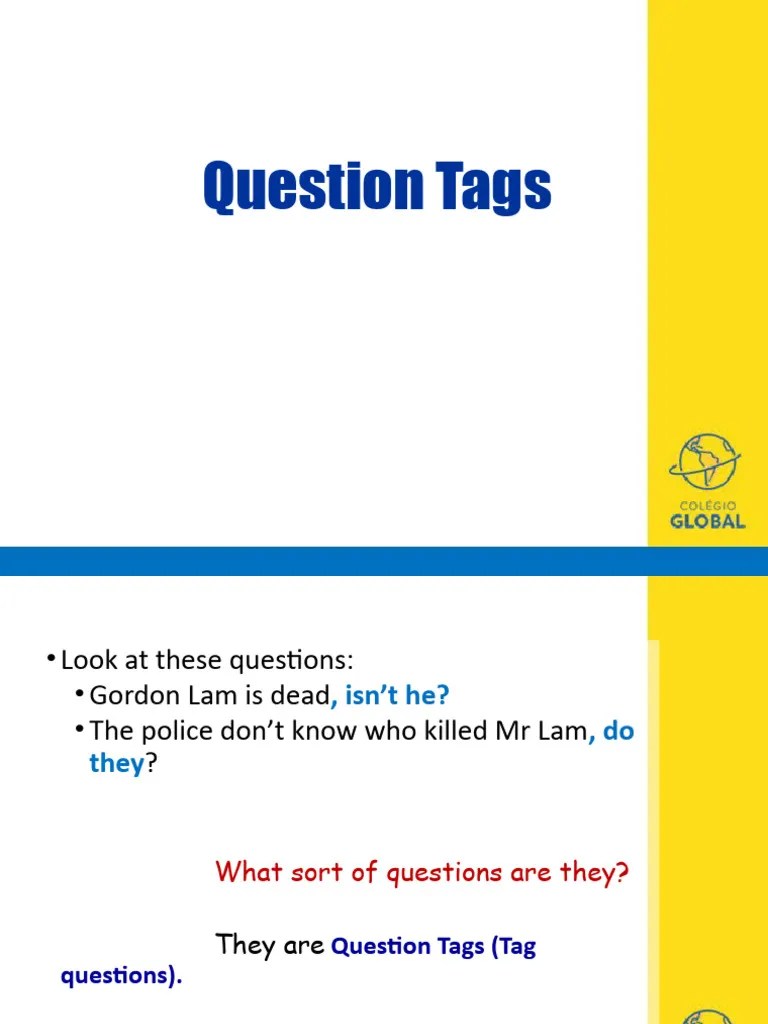 Question Tags PDF Question Linguistic Morphology