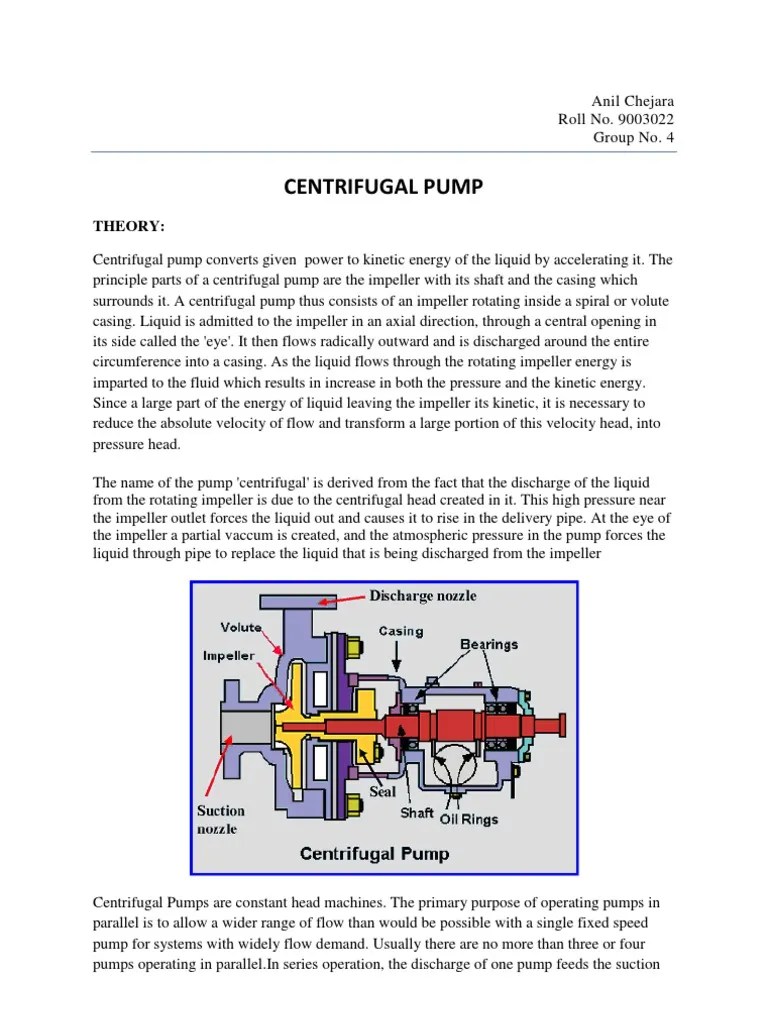 Centrifugal Pump Theory Pump Physical Quantities