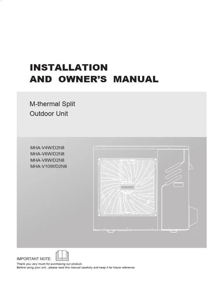 Manual Midea M-Thermal Split Outdoor Unit | PDF | Electrical Wiring