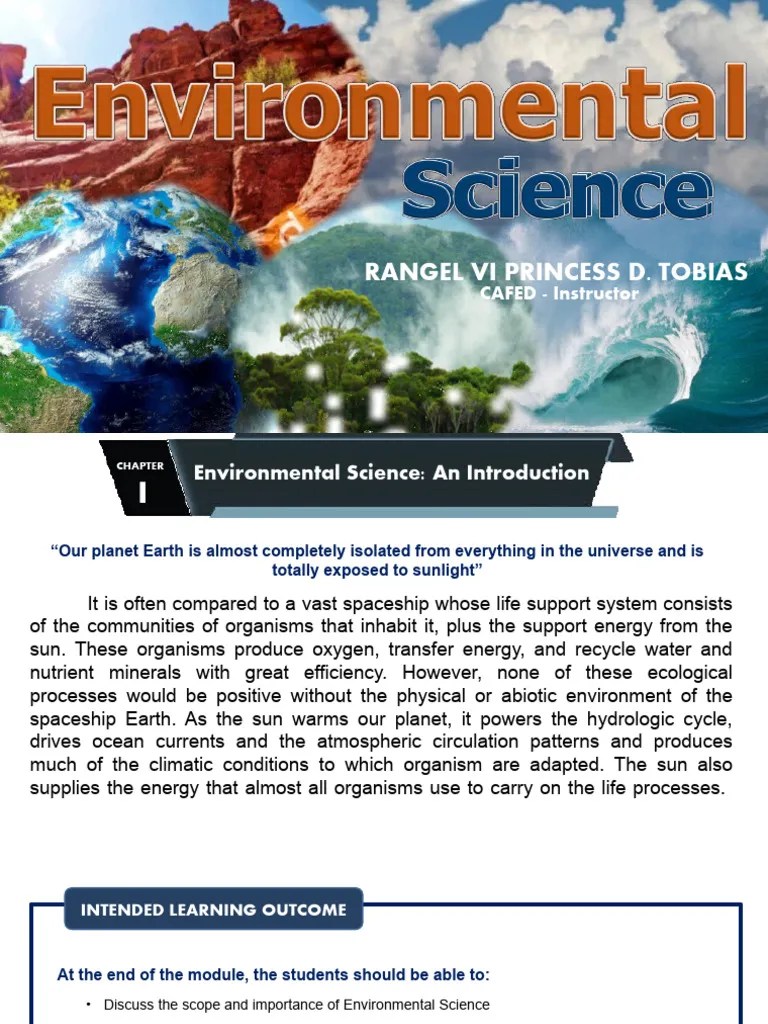 CHAPTER I Lesson I Definition and Scope of Environmental Science Download Free PDF Natural