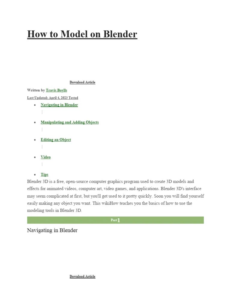 Blender Basics PDF Blender (Software) 3 D Computer Graphics