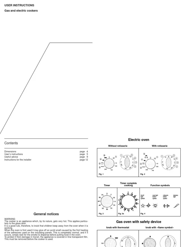 User Instructions Gas and Electric Cookers PDF Grilling Ac Power Plugs And Sockets