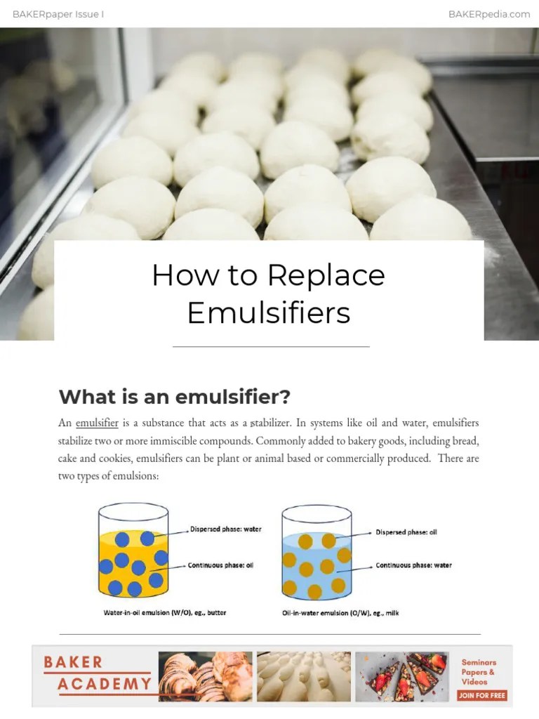 EmulsifierReplacement BAKERpaper BAKERpedia PDF Breads Chemistry