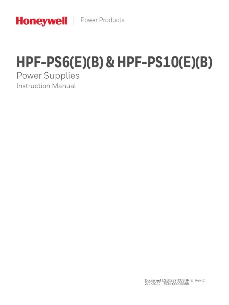 HPF Ps10b Manual | PDF