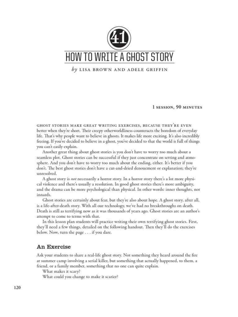 How To Write Ghost Story PDF Ghosts
