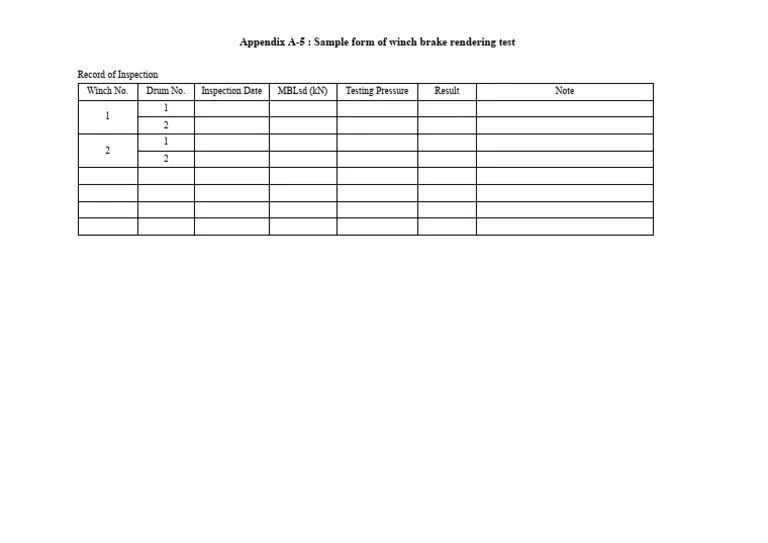 Appendix A5 Sample Form of Winch Brake Rendering Test PDF