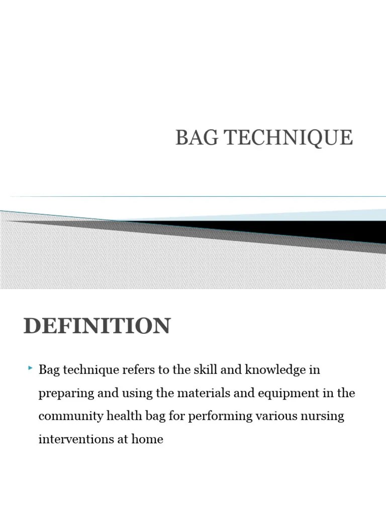 Bag Technique PDF Nursing Hand Washing