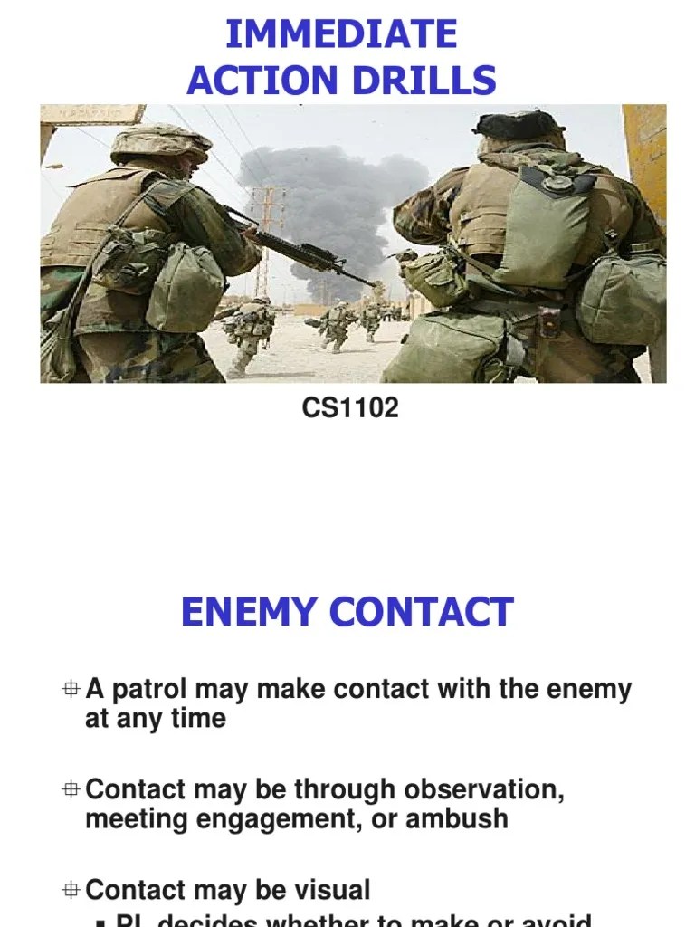 Immediate Action Drills Lesson Plan PDF Ambush Military Operations