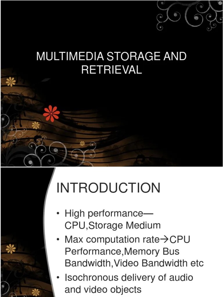 Multimedia Storage and Retrieval PDF Hard Disk Drive Computer Data Storage