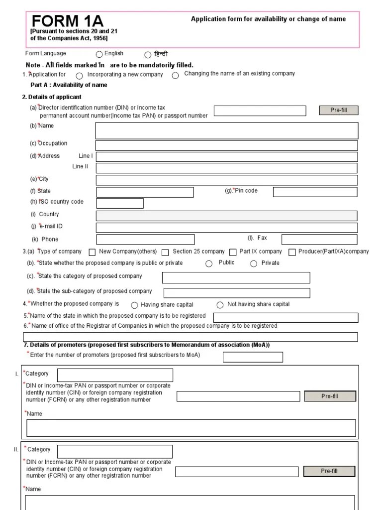1030 Form1A Identity Document Government Information