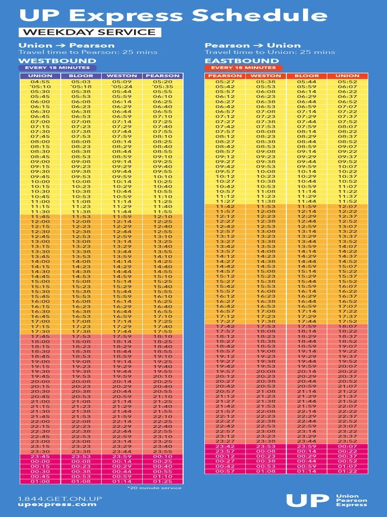 UP Express Schedules Jan2024 EN PDF