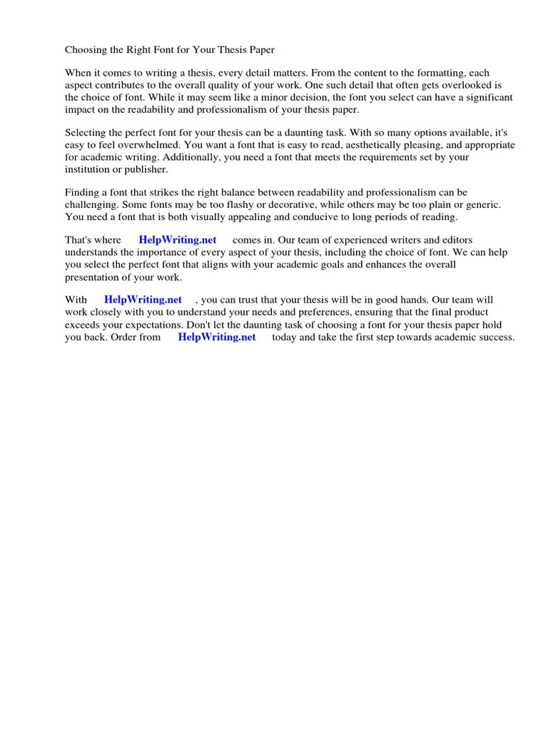 Font for Thesis Paper PDF