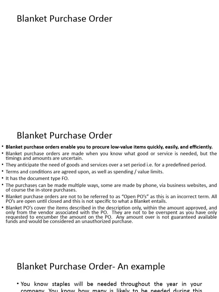 Blanket Purchase Order PDF Invoice Business Process