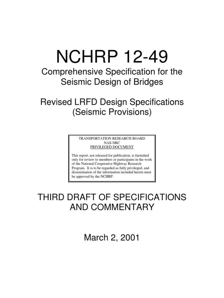 AASHTO LRFD Bridge Design Specifications Draft 3 Deformation