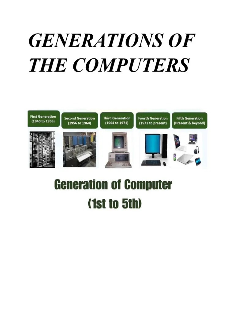GENERATIONS OF THE COMPUTERS PDF Integrated Circuit Transistor