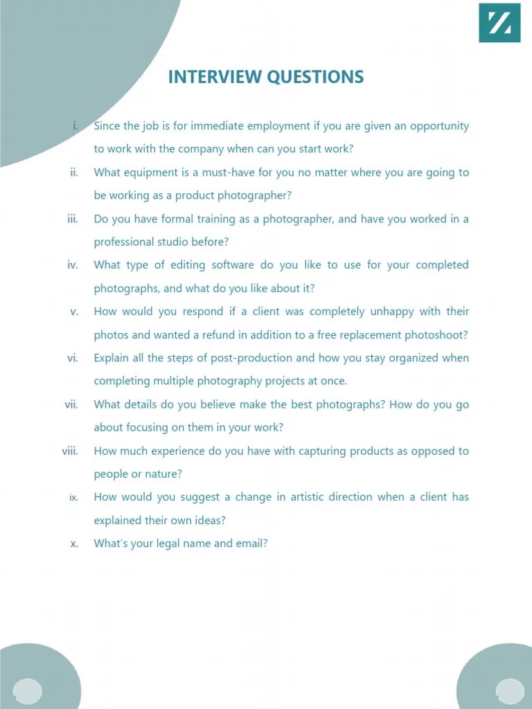 Zenni Optical Interview Questions PDF