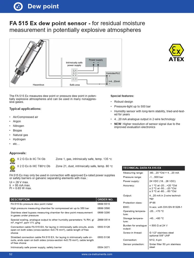 Data Sheet FA515 Ex EN | Download Free PDF | Physical Sciences | Gases