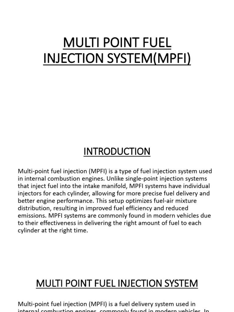 Multi Point Fuel Injection System (Mpfi) Download Free PDF Fuel