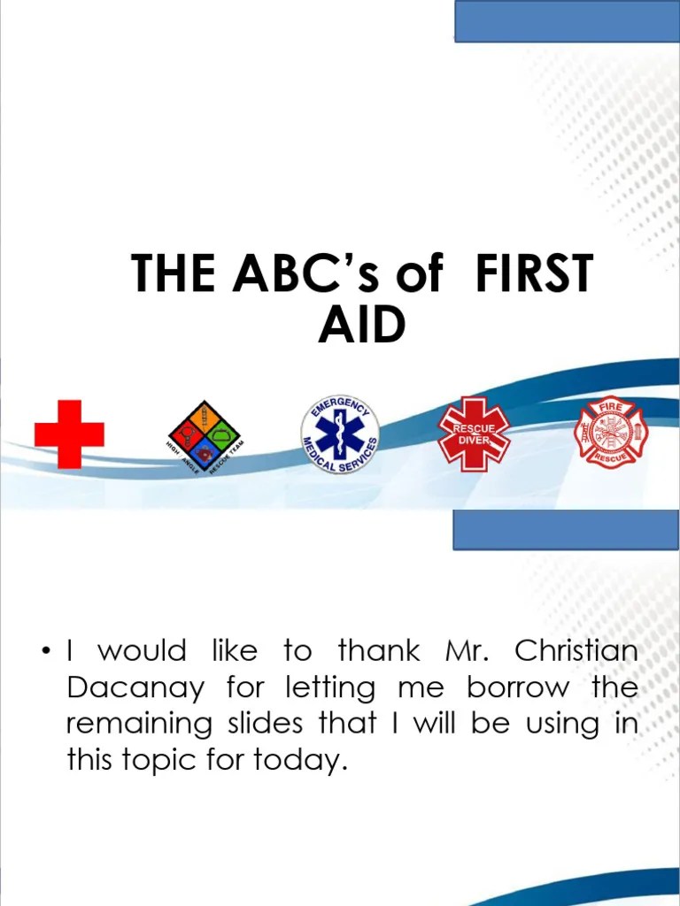 THE ABCs of First Aid. Download Free PDF First Aid Wound