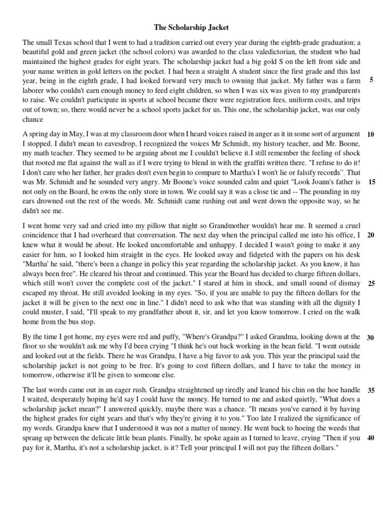 The Scholarship Jacket PDF