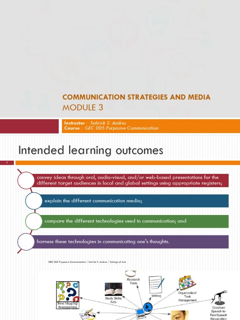Module 3 Communication Aids and Strategies PDF Communication