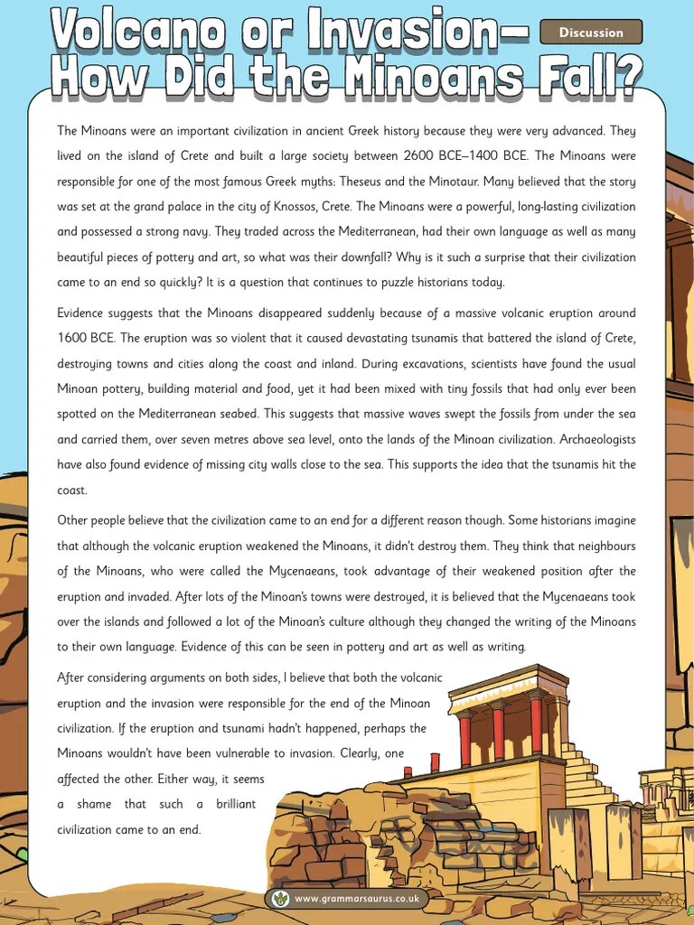 Volcano or Invasion How Did The Minoans Fall PDF Mycenaean Greece Tsunami