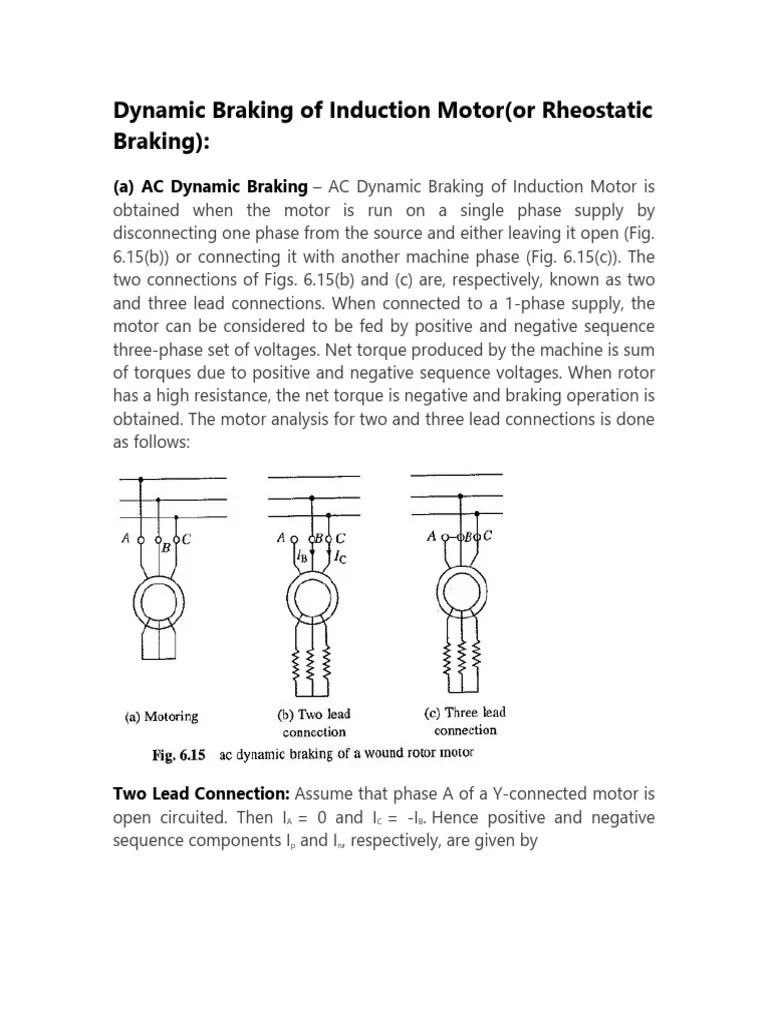 Dynamic Braking of Induction Motor Download Free PDF Electric Motor