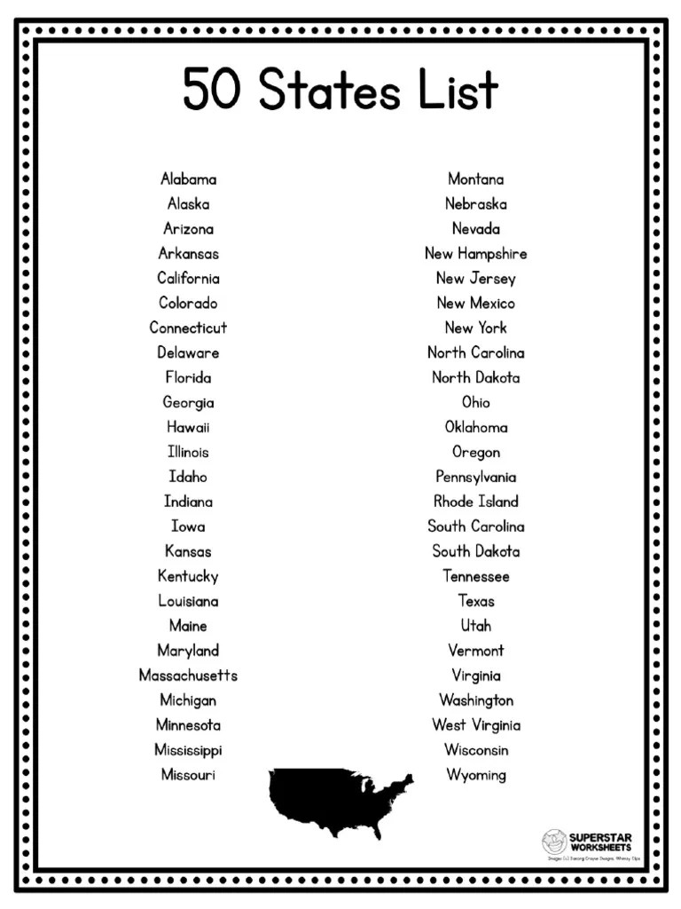 50 States ABCorder | PDF