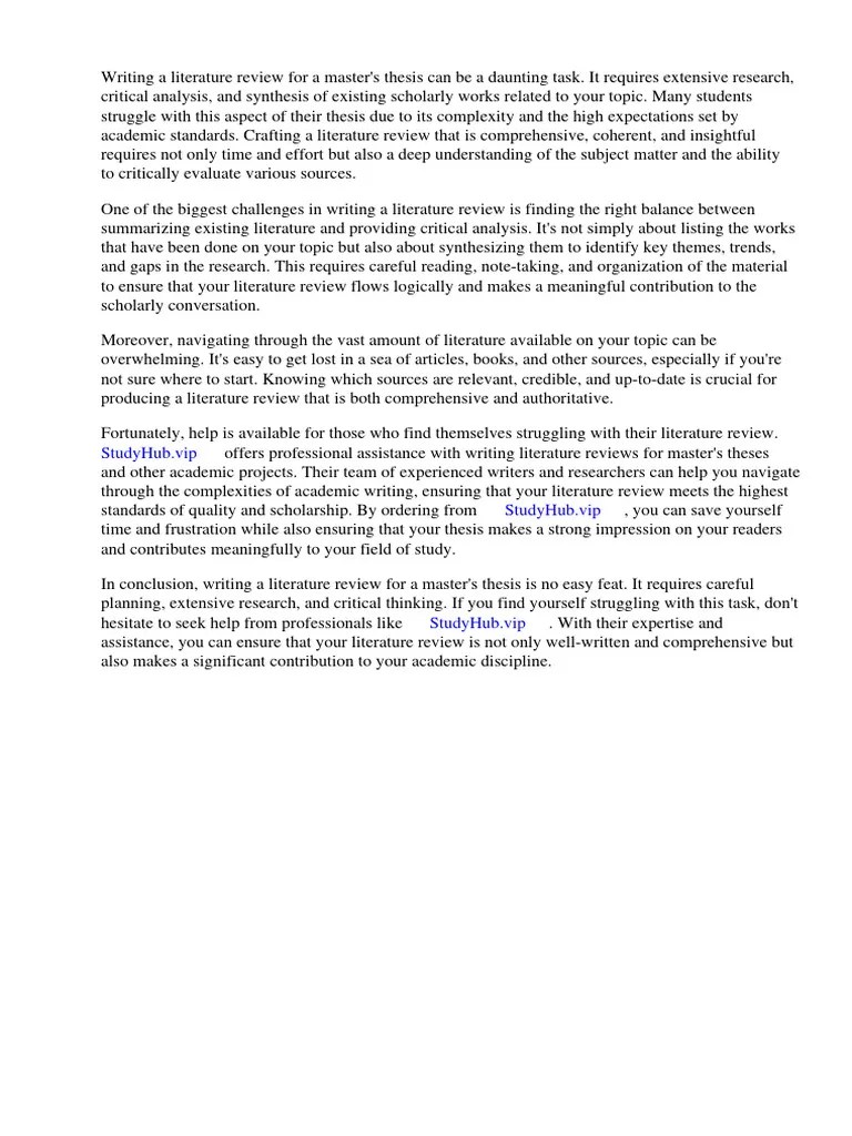 How To Write A Literature Review Master Thesis Download Free PDF Thesis Critical Thinking