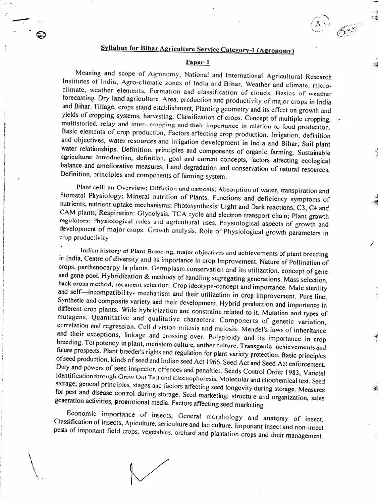 Agronomy Syllabus PDF