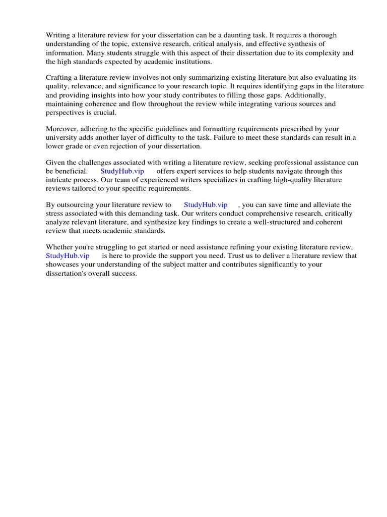 How To Write A Literature Review Dissertation Uk PDF Literature