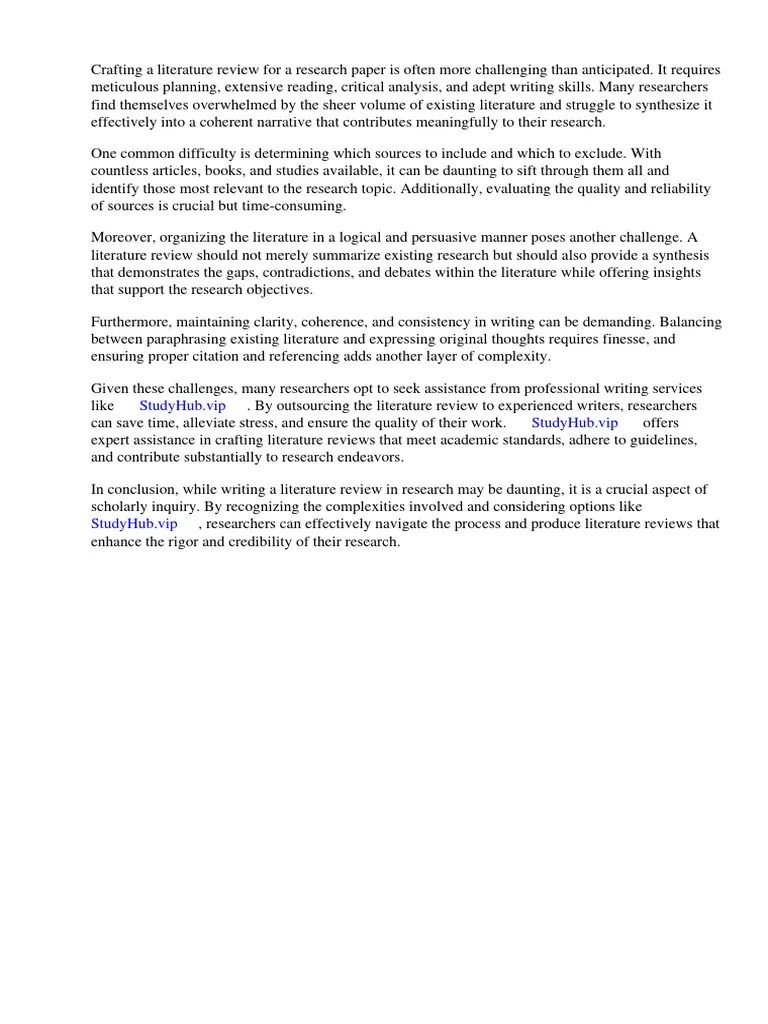How To Do Literature Review in Research PDF Expert Literature Review