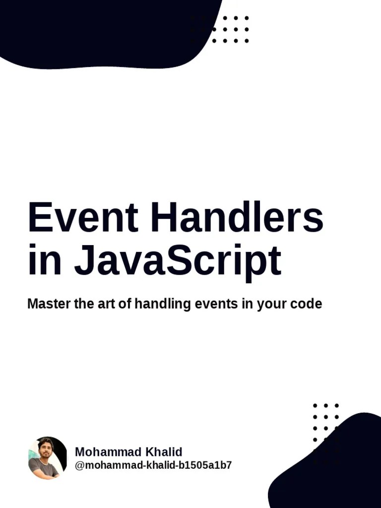 Event Handlers in Javascript PDF