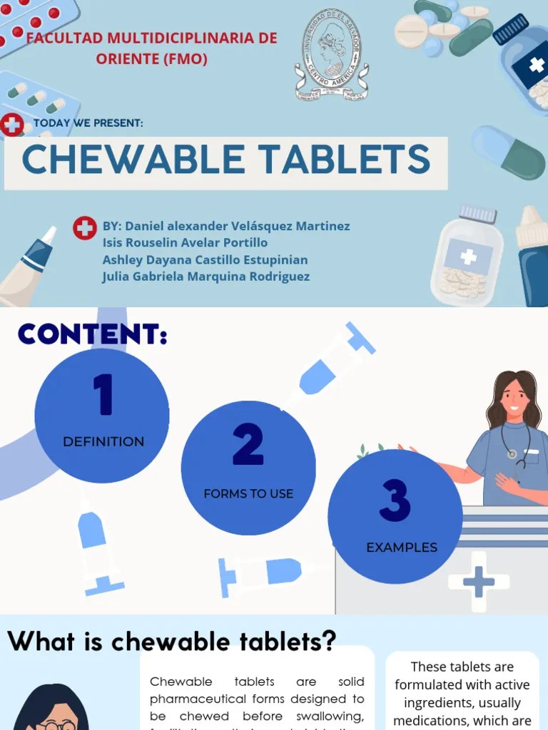 Presentation english chewable tablets PDF Tablet (Pharmacy
