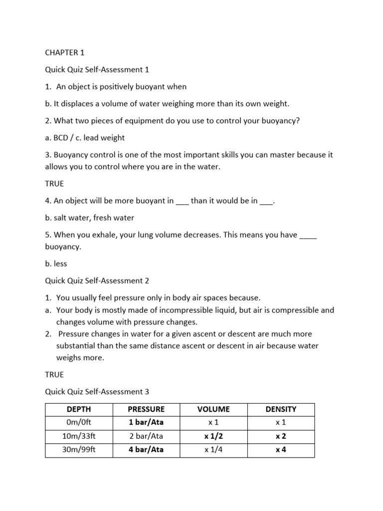 Scuba Diving Test PDF Scuba Diving Snorkeling