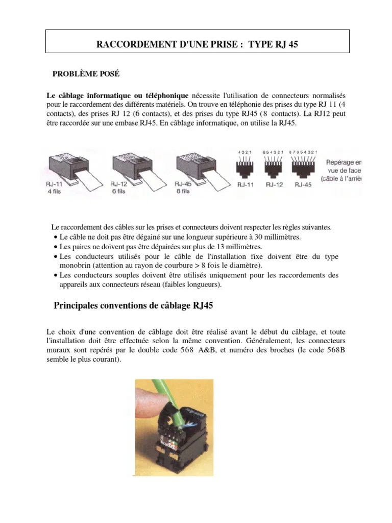Raccordement Prise Rj45 Électronique Technologie