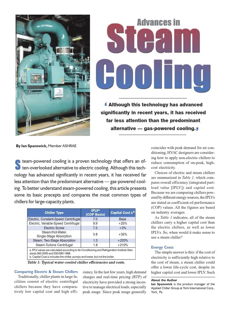 160.67PR1 Advances in Steam Cooling ASHRAE PDF Steam Cogeneration