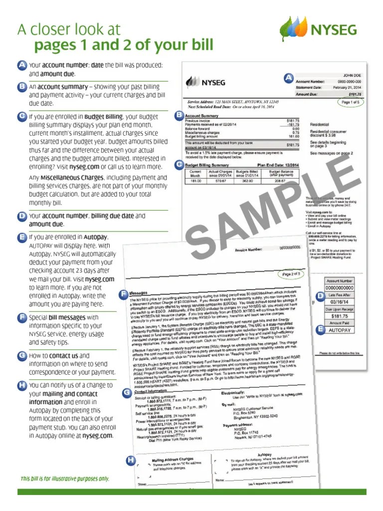 NYSEG Bill PDF Natural Gas Economies
