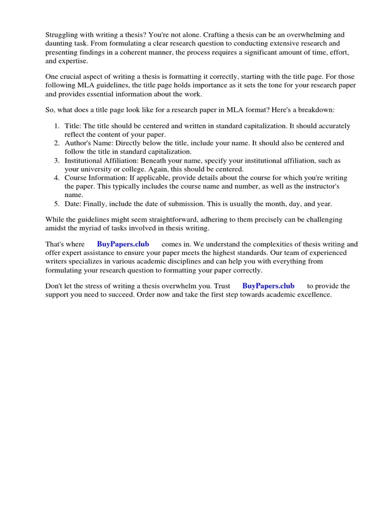 What Does A Title Page Look Like For A Research Paper Mla Download