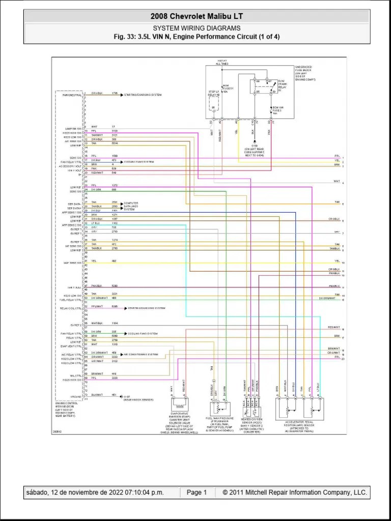 Diagrama Electrico Chevrolet Malibu 3.5 2008 | PDF