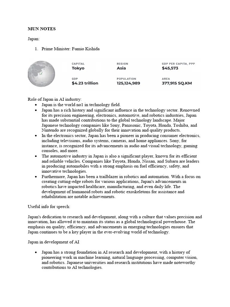 Mun Study Guide PDF Artificial Intelligence Intelligence (AI