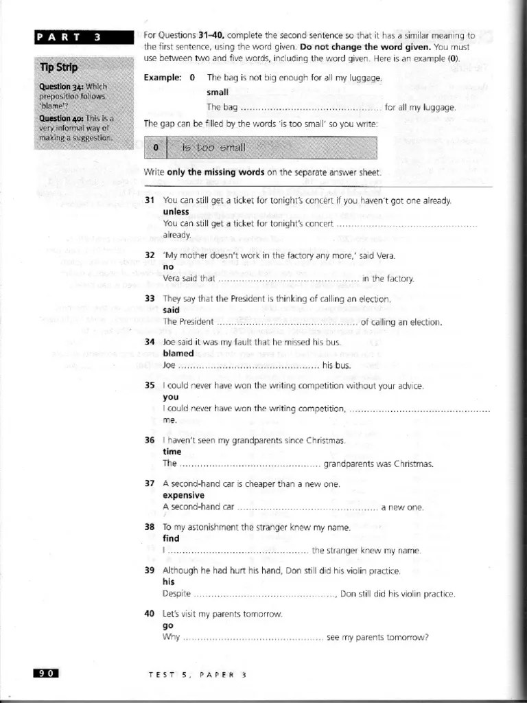 FCE Practice Tests Plus2 Page090 Test5 Use of English