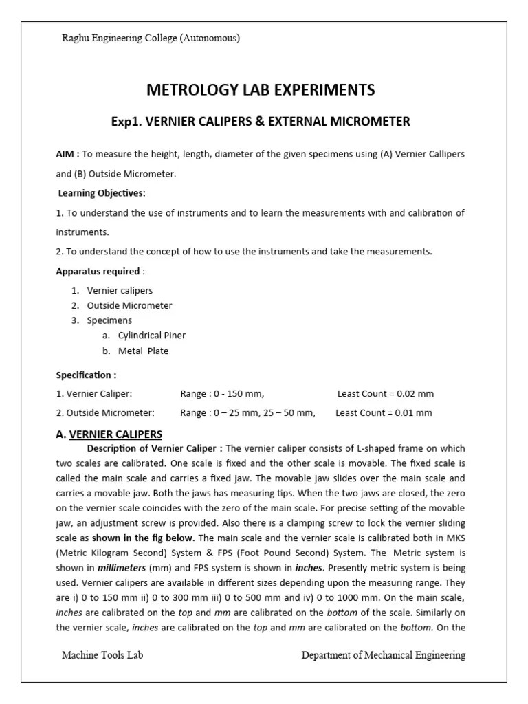 metrology lab manual PDF Gear