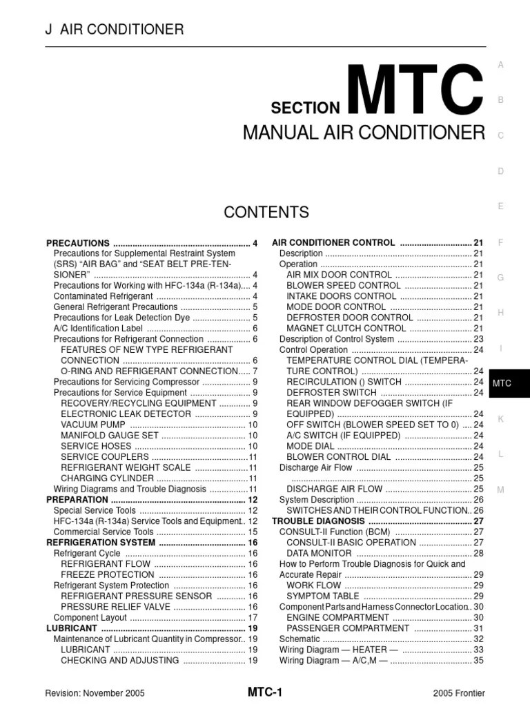 Manual Air Conditioner: Section | PDF | Airbag | Air Conditioning