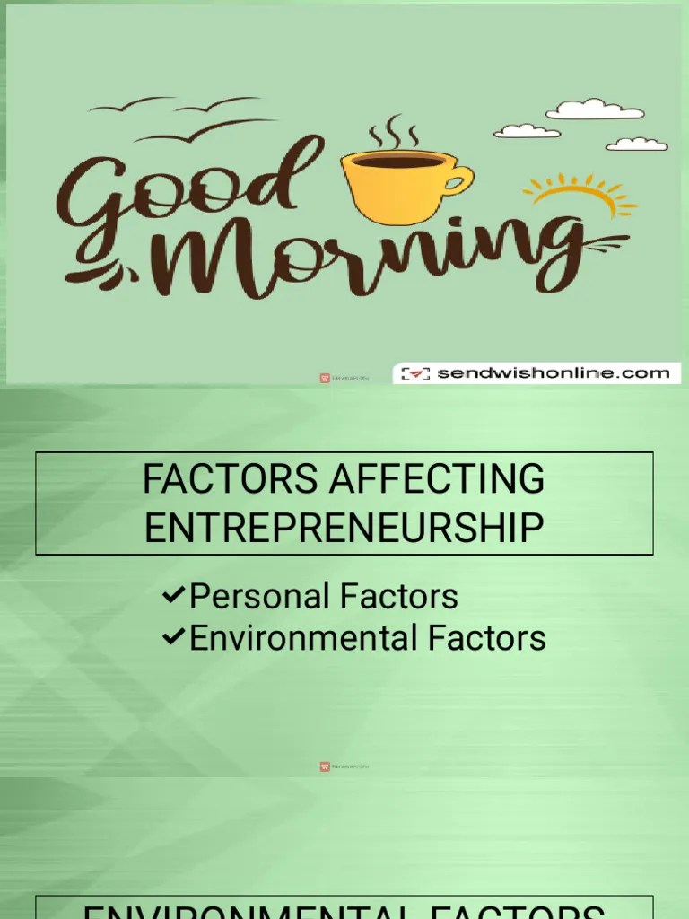 Environmental Factors Affecting Entrepreneurship PDF
