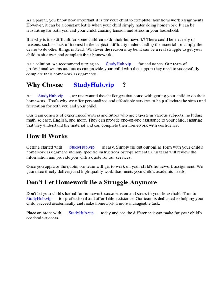 My 6 Year Old Hates Doing Homework Download Free PDF Homework