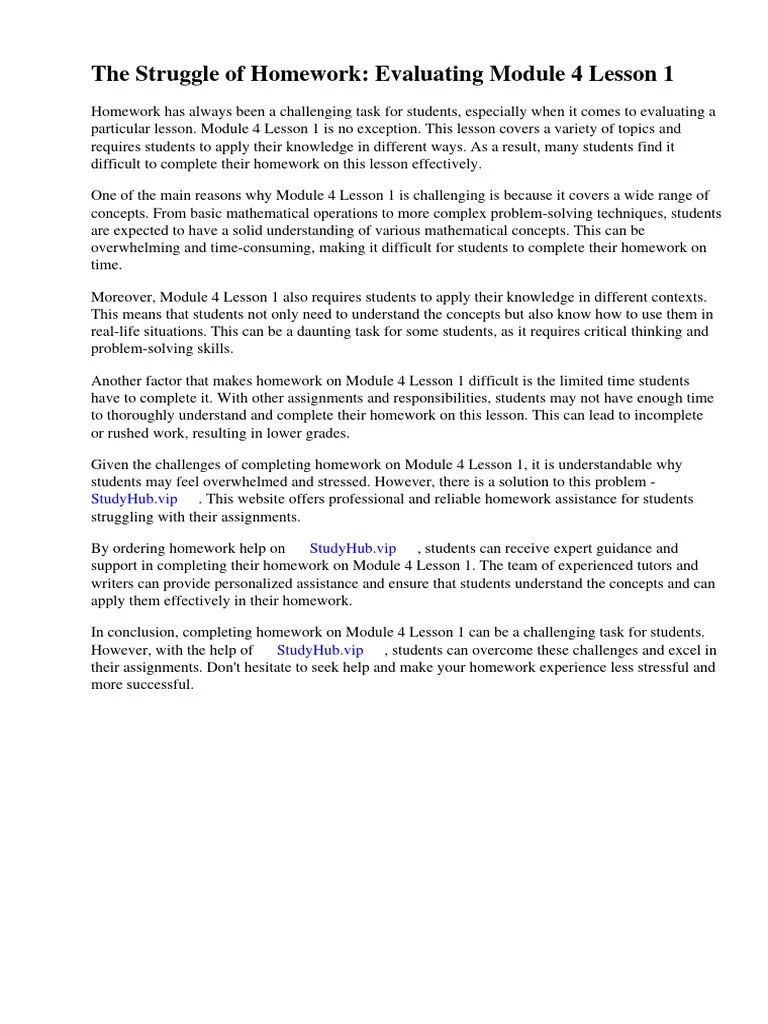 Evaluate Homework and Practice Module 4 Lesson 1 PDF Mathematics